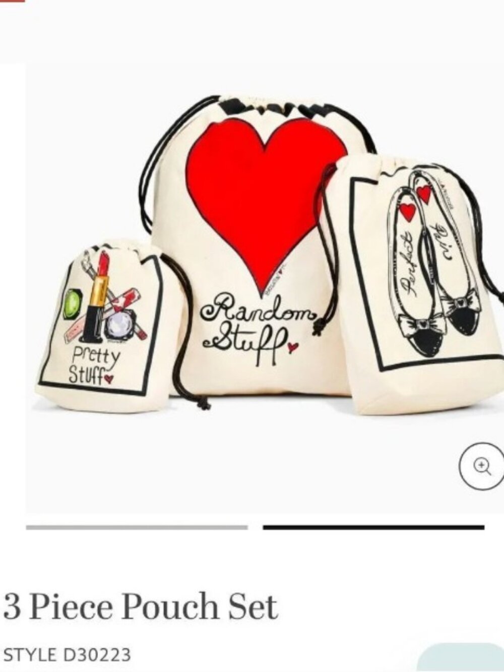 Brighton 3 Piece Pouch Travel Bag Set NWT Everywhere to Go Canvas Drawstring Bag